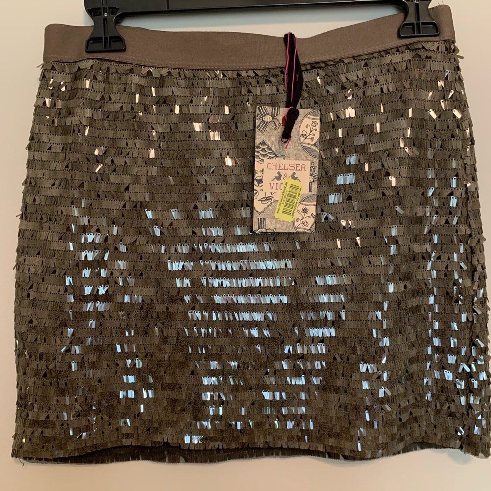 NWT Sequin Brown Skirt